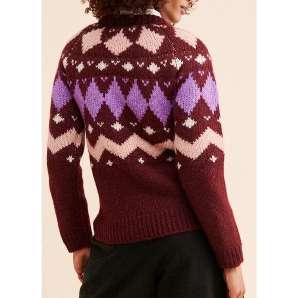 Vero Moda Fair Isle Sweater Womens L Nwt Nordic - Picture 2 of 6
